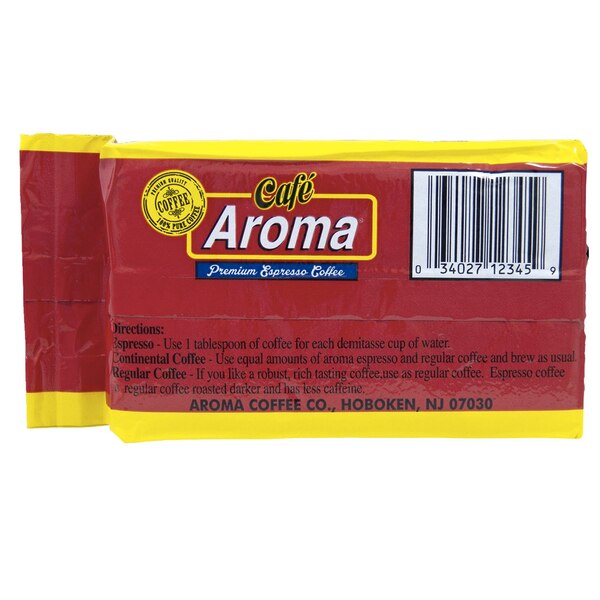 Cafe Aroma Brick Premium Espresso Coffee, Dark Roast, Ground, 8.8 OZ