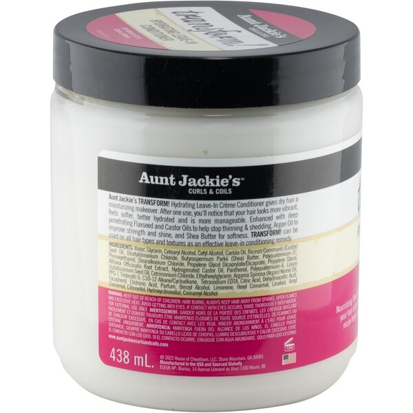 Aunt Jackie's TRANSFORM Hydrating Leave-In Creme Conditioner, 15 OZ