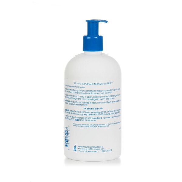 Vanicream Lite - Loción para piel sensible, sin fragancia, 16 oz