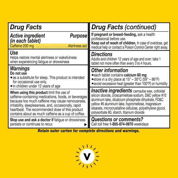 Vivarin Caffeine Alertness Aid 200 MG Tablets, 40 CT