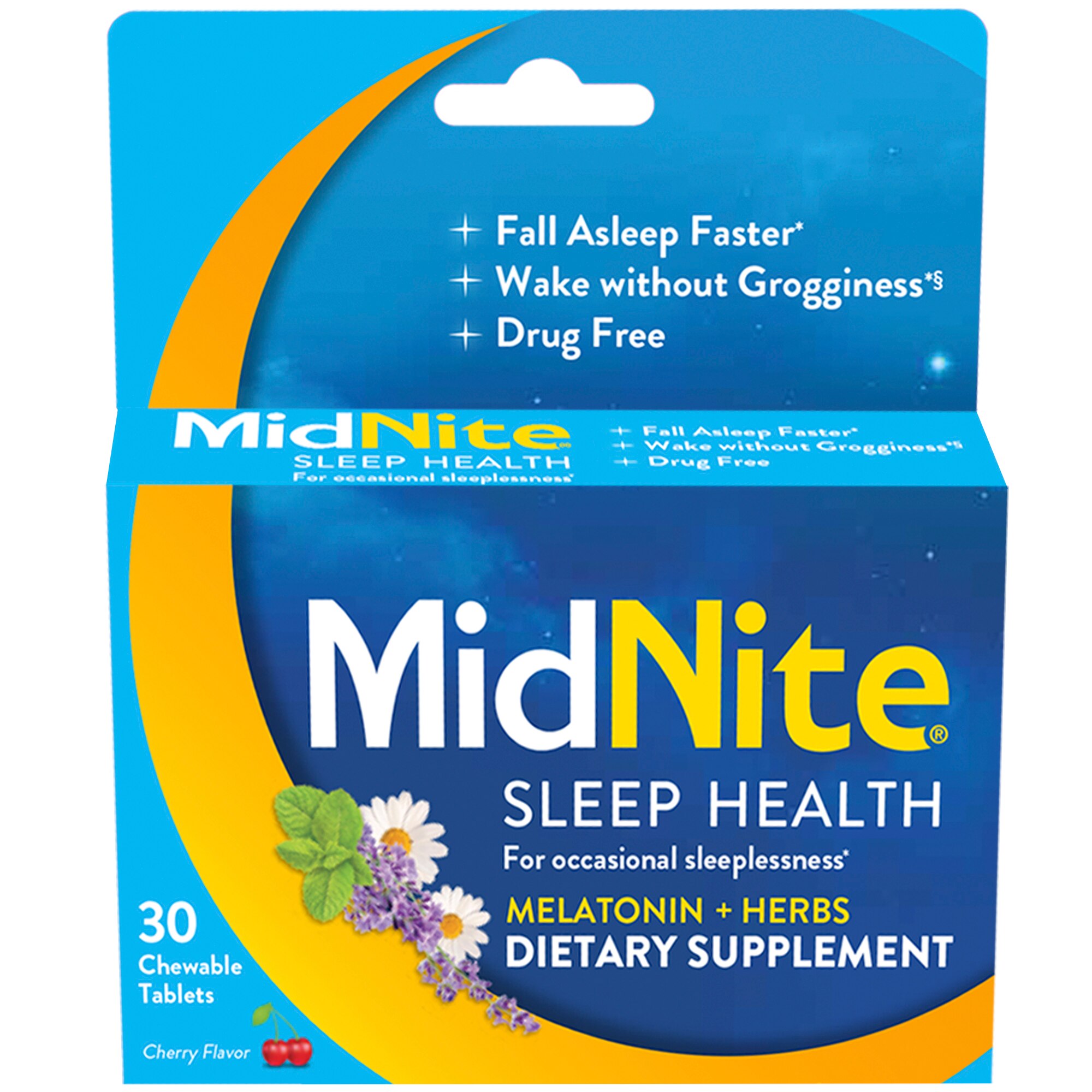 MidNite Sleep Aid Chewable Tablets, Cherry, 30 CT