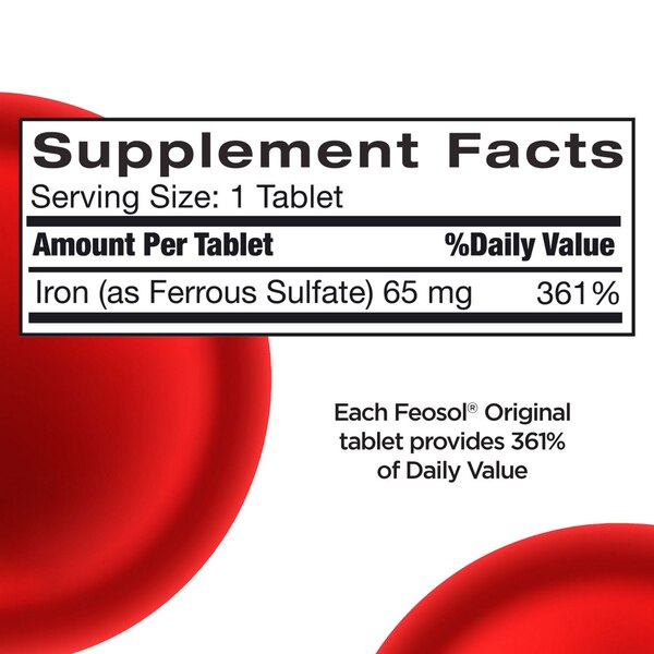 Feosol Ferrous Sulfate Iron Supplement Tablets, 120 CT