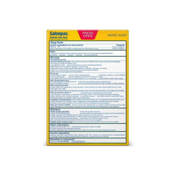 Salonpas Arthritis Pain Patch, 20 CT