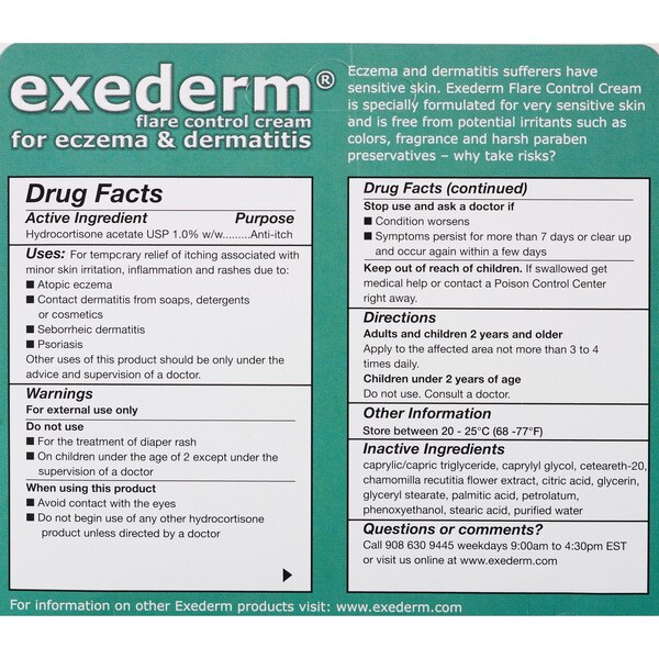 Exederm Flare Control Cream for Eczema & Dermatitis