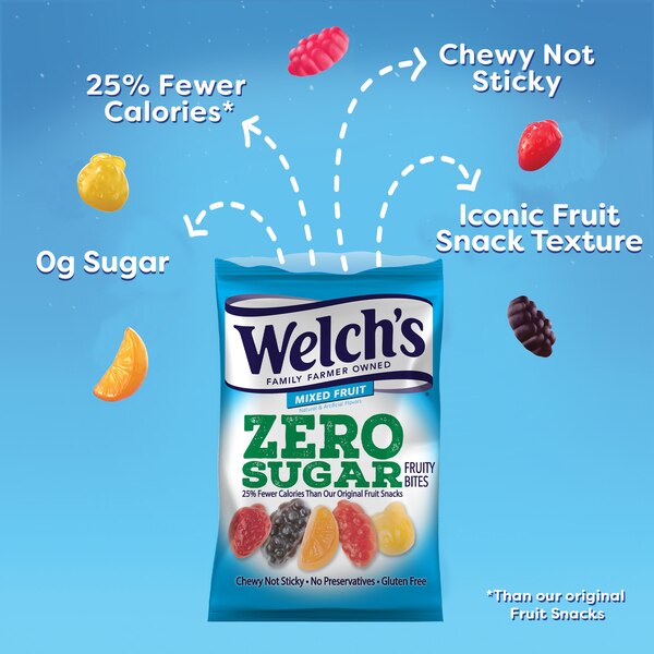 Welch's Zero Sugar Fruity Bites, Mixed Fruit, 3 oz