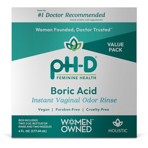 PH-D Boric Acid Instant Vaginal Odor Rinse, 3 OZ, 2 CT