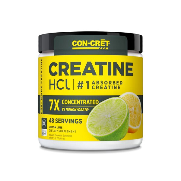 CON-CRET Patented Creatine HCI Lemon-Lime Powder, 1.62 OZ