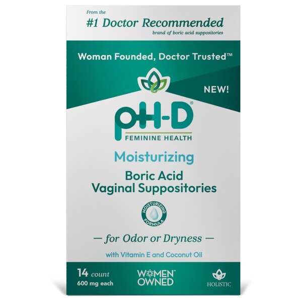 pH-D Moisturizing Boric Acid Suppositories, 14 CT