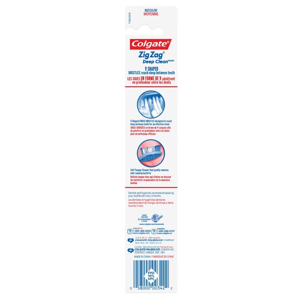 Colgate Zig Zag Deep Clean Toothbrush, Medium
