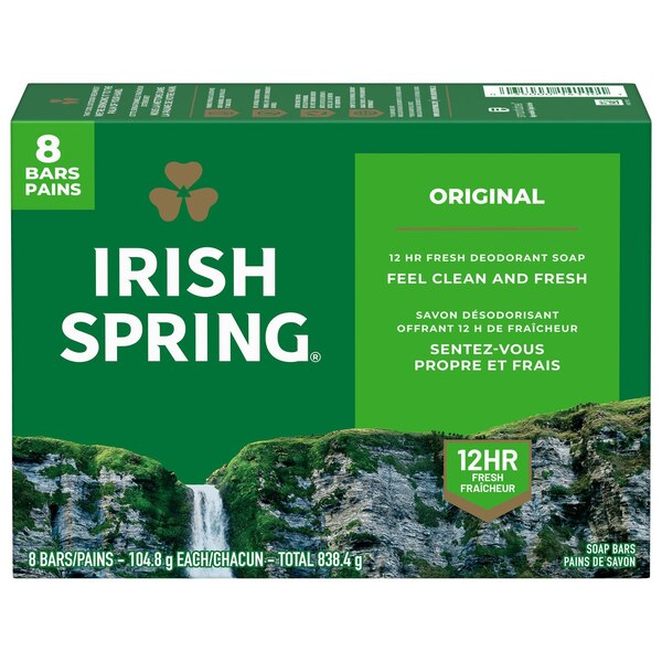 Irish Spring Bar Soap, Original, 8 CT