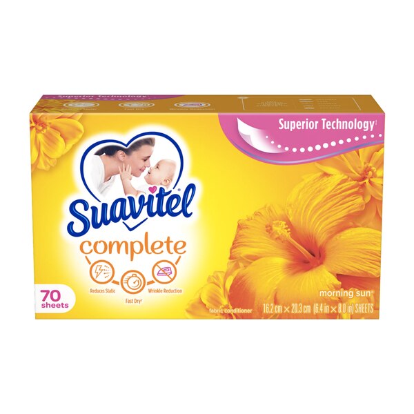 Suavitel Complete Dryer Sheets, Morning Sun, 70 CT