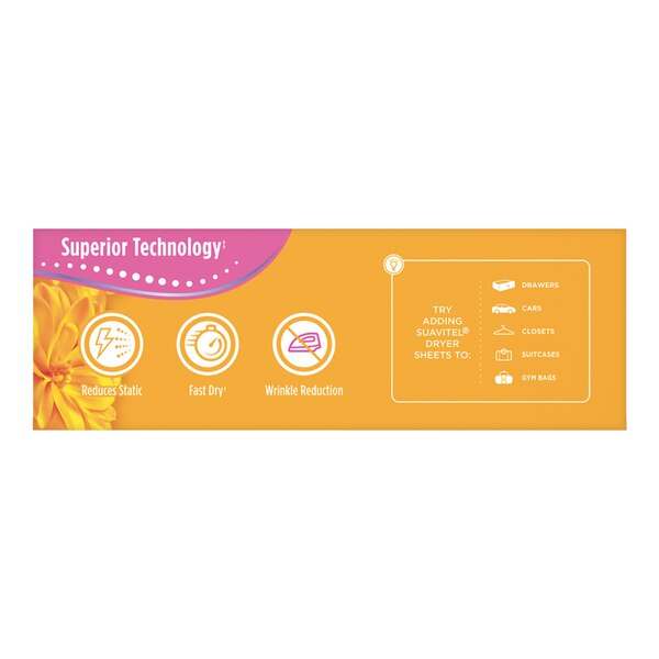 Suavitel Complete Dryer Sheets, Morning Sun, 70 CT