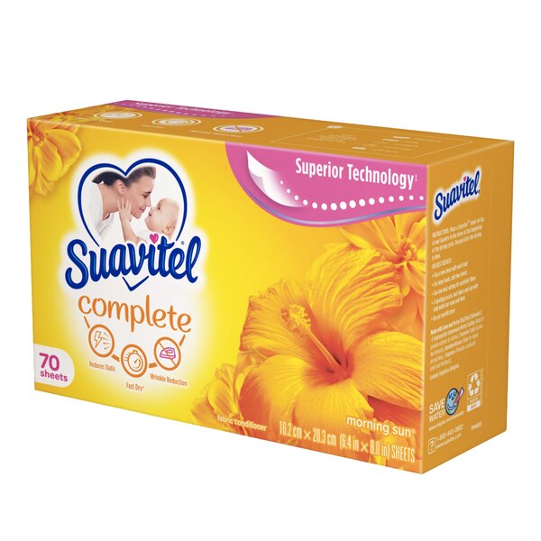 Suavitel Complete Dryer Sheets, Morning Sun, 70 CT