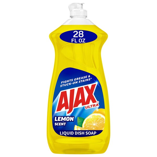 Ajax Ultra Liquid Dish Soap, Lemon Scent, 28 oz