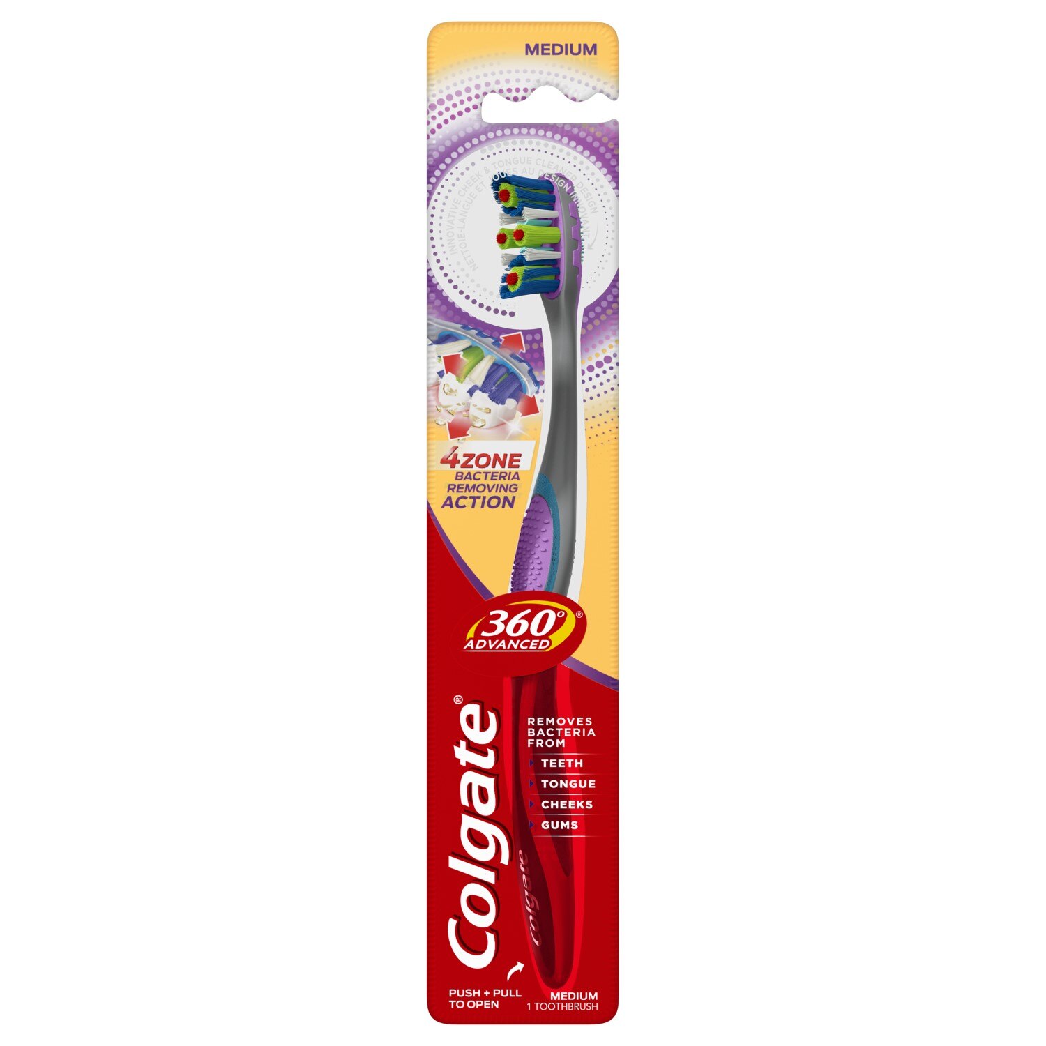 Colgate 360 Advanced 4 Zone - Cepillo dental, mediano