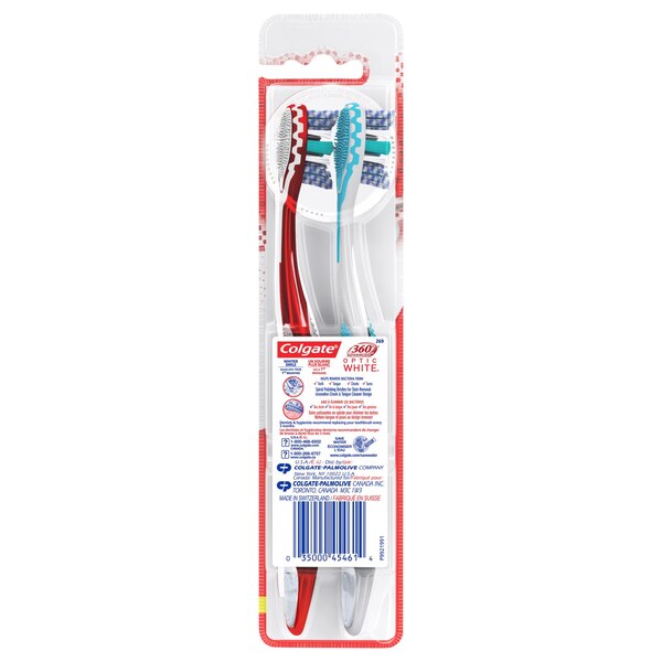 Colgate 360 Advanced Optic White Toothbrush, Soft Bristle