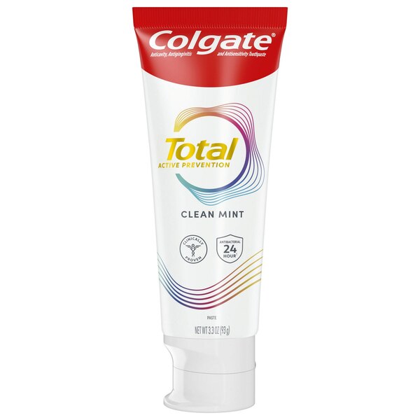 Colgate Total Active Prevention Toothpaste, Clean Mint, 3.3 OZ
