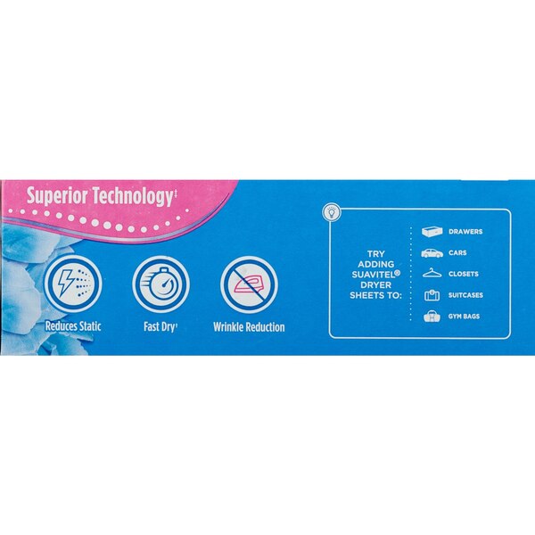 Suavitel Complete Fabric Conditioner Dryer Sheets, Field Flowers, 70 CT