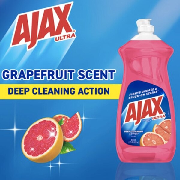 AJAX ULTRA Bleach Alternative Dishwashing Liquid Soap, Grapefruit, 52 OZ