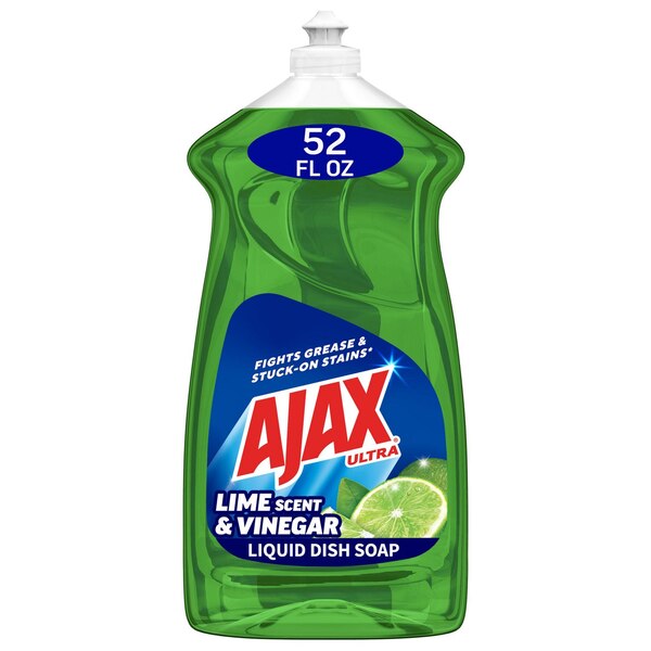 Ajax Ultra Liquid Dish Soap & Vinegar, Lime Scent, 52 oz