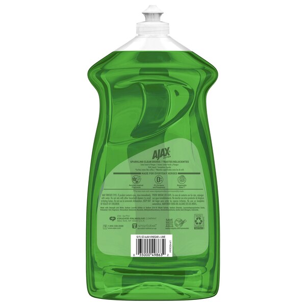Ajax Ultra Liquid Dish Soap & Vinegar, Lime Scent, 52 oz