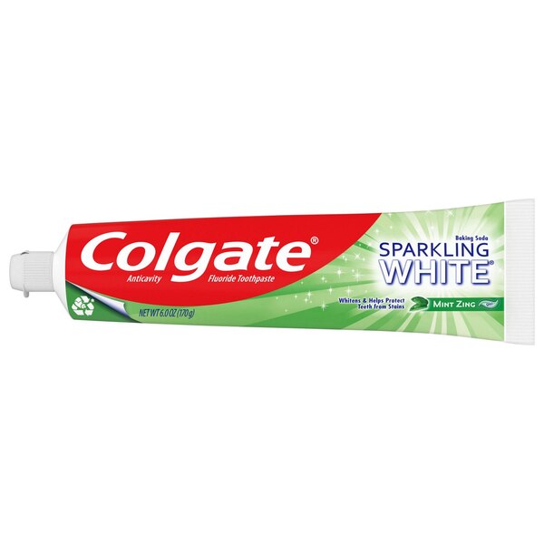 Colgate Sparkling White Flouride Toothpaste, Mint Zing, 6 OZ