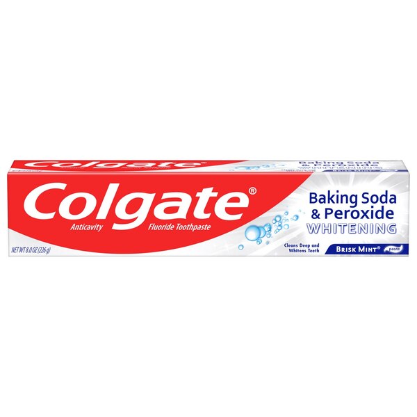 Colgate Baking Soda & Peroxide Toothpaste, Brisk Mint, 8.2 OZ