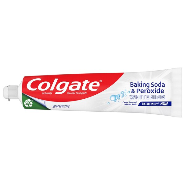 Colgate Baking Soda & Peroxide Toothpaste, Brisk Mint, 8.2 OZ