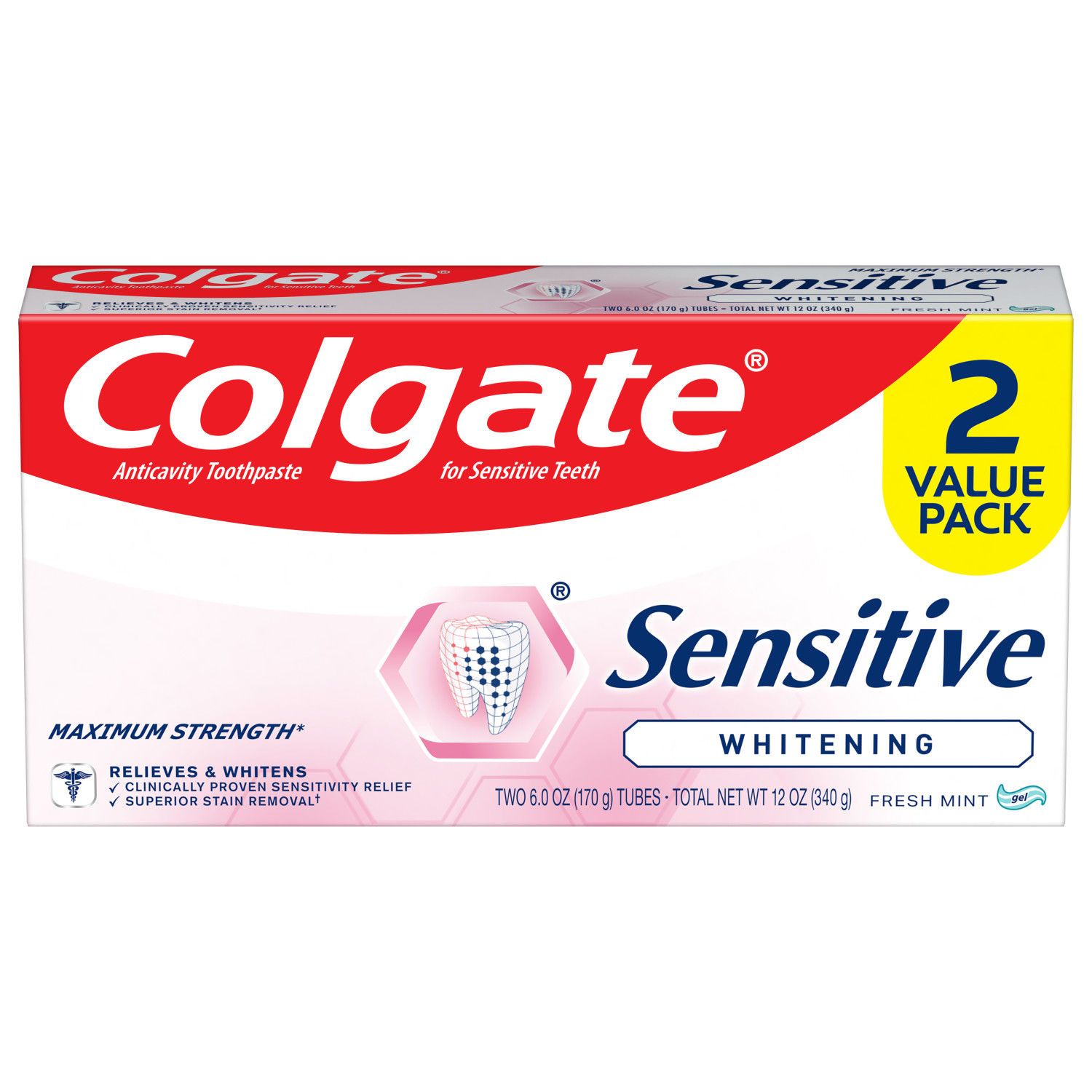 Colgate Sensitive - Pasta dental anticaries, blanqueadora, Fresh Mint