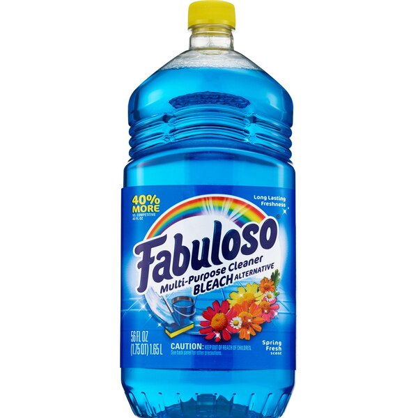 Fabuloso Pourable Floor Cleaner with Bleach, Spring Fresh Scent, 56 oz
