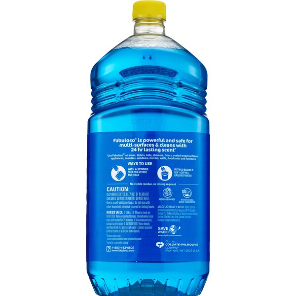 Fabuloso Pourable Floor Cleaner with Bleach, Spring Fresh Scent, 56 oz