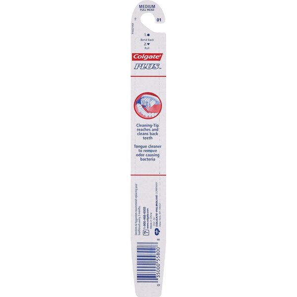 Colgate Plus Full Head Adult Toothbrush, Medium
