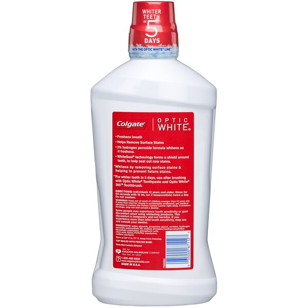 Colgate Optic White High Impact Mouthwash, Alcohol-Free, Icy Fresh Mint