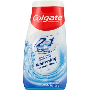 Colgate 2-in-1 Fluoride Toothpaste and Mouthwash, Whitening with Stain Lifters, Liquid Gel, 4.6 OZ
