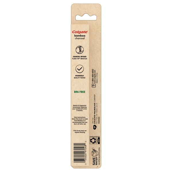 Colgate Bamboo Charcoal Toothbrush, Soft Bristle, 1 CT
