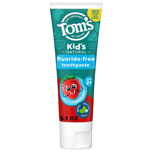 Tom's of Maine Kids Fluoride Free Toothpaste, Silly Strawberry, 5.1 OZ