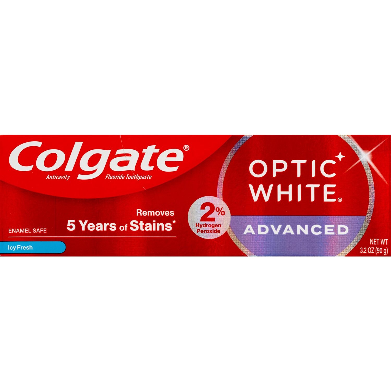 Colgate Optic White Advanced Teeth Whitening Toothpaste, Icy Fresh, 3.2 OZ