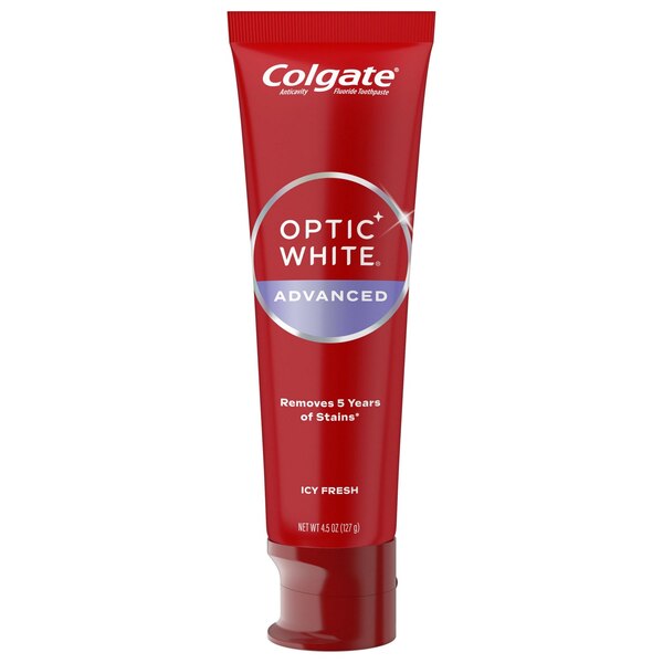 Colgate Optic White Advanced Teeth Whitening Toothpaste, Icy Fresh, 4.5 OZ