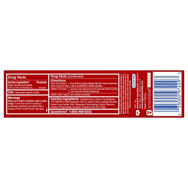 Colgate Optic White Advanced Teeth Whitening Toothpaste, Sparkling White, 3.2 OZ, 2 Pack