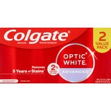 Colgate Optic White Advanced Teeth Whitening Toothpaste, Sparkling White, 4.5 OZ, 2 Pack, thumbnail image