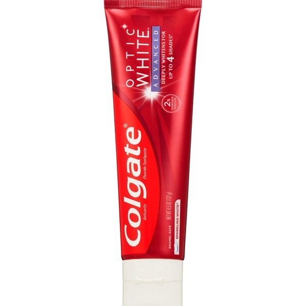 Colgate Optic White Advanced Teeth Whitening Toothpaste, Sparkling White, 4.5 OZ, 2 Pack