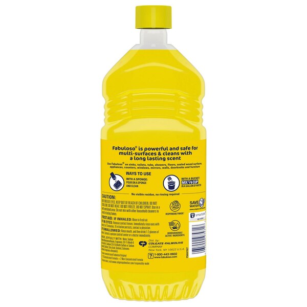 Fabuloso Multi-Purpose Cleaner, 2X Concentrated Formula, Refreshing Lemon, 33.8 OZ