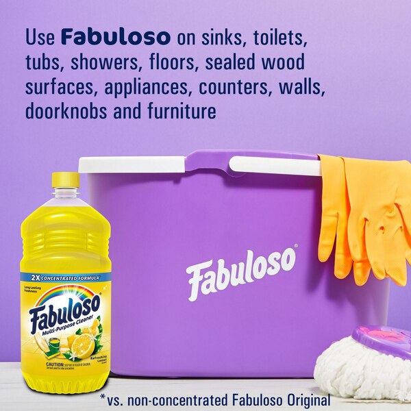 Fabuloso Multi-Purpose Cleaner, 2X Concentrated Formula, Refreshing Lemon, 33.8 OZ