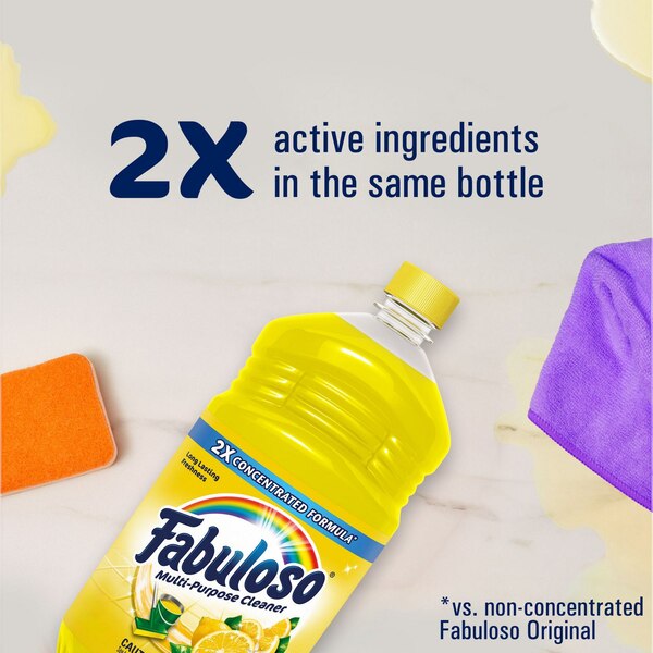 Fabuloso Multi-Purpose Cleaner, 2X Concentrated Formula, Refreshing Lemon, 33.8 OZ