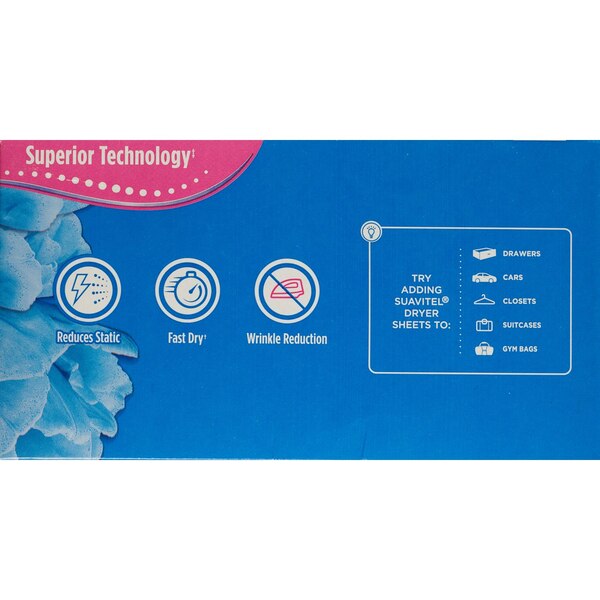 Suavitel Complete Fabric Conditioner Dryer Sheets, Field Flowers, 185 CT