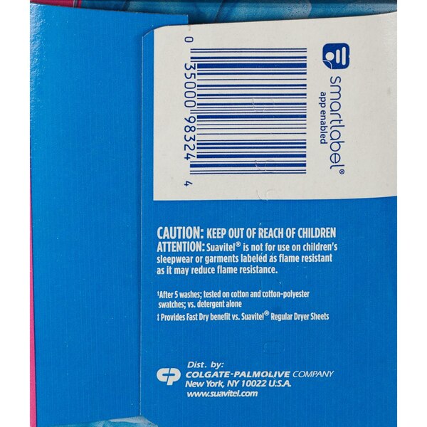 Suavitel Complete Fabric Conditioner Dryer Sheets, Field Flowers, 185 CT
