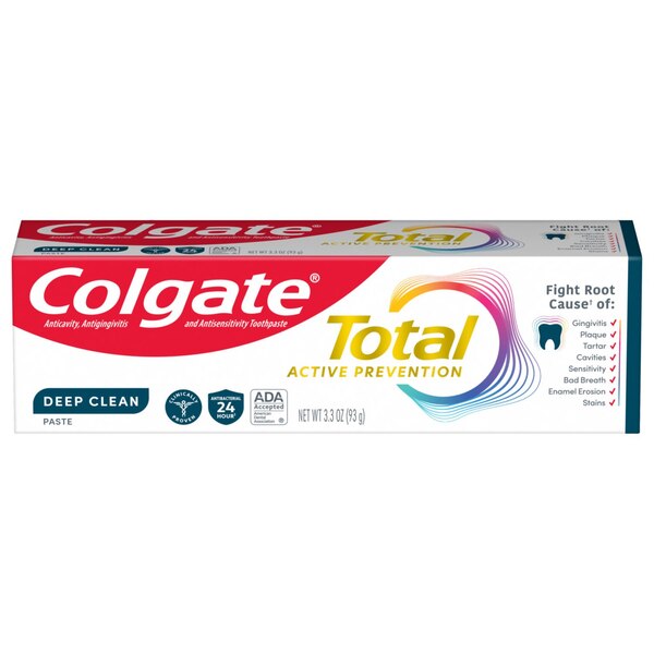 Colgate Total Anticavity, Antigingivitis, and Antisensitivity Deep Clean Toothpaste with Stannous Fluoride, 3.4 OZ
