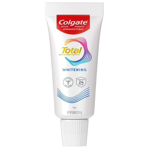 Colgate Total Whitening Travel Size Toothpaste, Advanced Whitening, 0.88 OZ