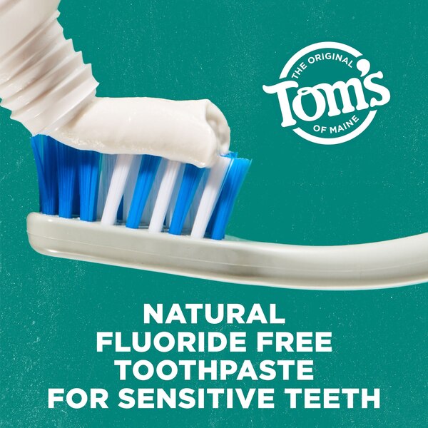 Tom's of Maine Sensitive + Whitening Fluoride Free Toothpaste, Soothing Mint, 4 OZ