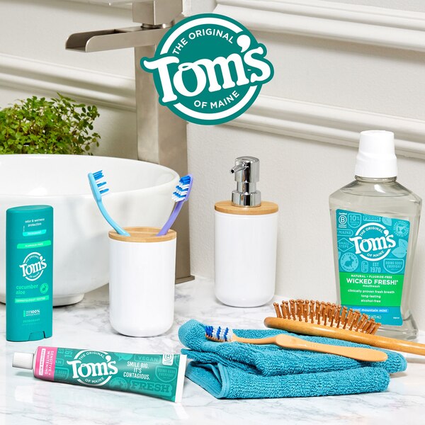 Tom's of Maine Sensitive + Whitening Fluoride Free Toothpaste, Soothing Mint, 4 OZ